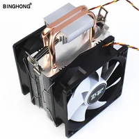cpu cooler pc fan cooling system 3pin 2 copper tube 90mm led fans for lga 775 1150 1151 1155 1156 1356 1366 and3 am4 motherboard
