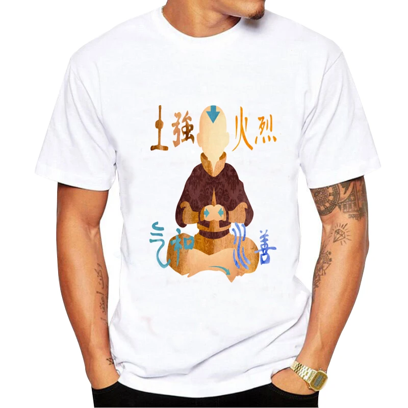 Аватар последняя футболка Airbender Мужская с коротким рукавом модель принтом