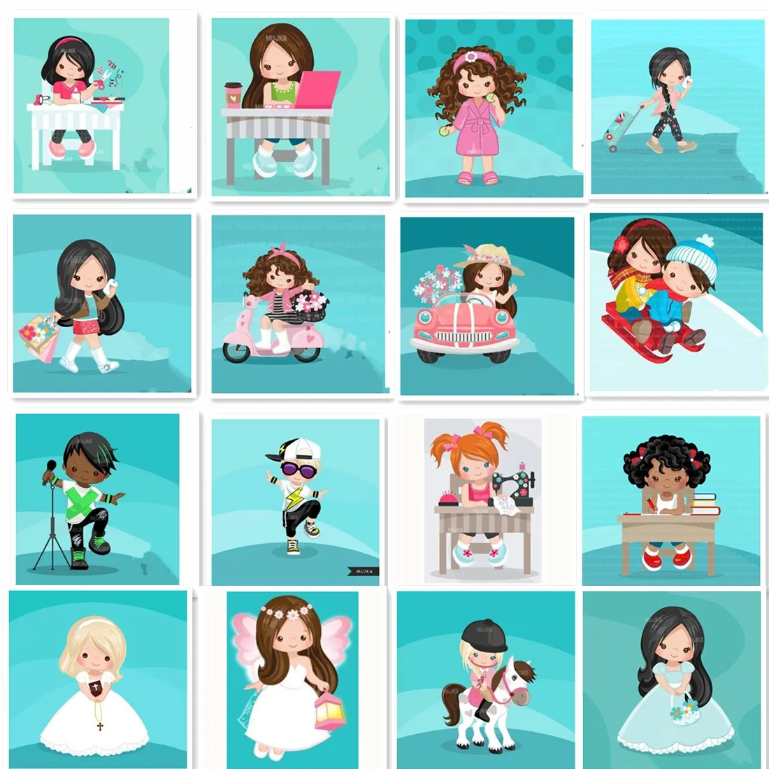 

Clear stamp and Meatl Cutting Die Girl and Boy Transparent DIY Seals Scrapbooking Card Decoration