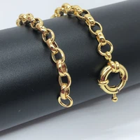 woman man yellow gold color circle link bell exaggeration sailor buckle bracelet hot sale