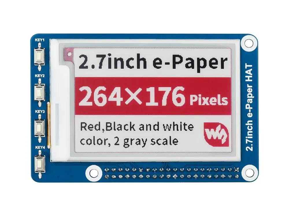 Дисплей Waveshare 264x176 2 7 ɾ-paper/E-Ink для Raspberry Pi 2B/3B/Zero W трехцветный: красный черный