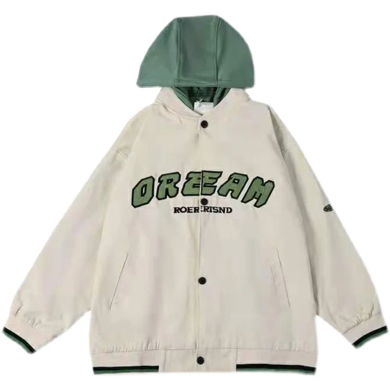 

Hip Hop Oversized Women'S Hoody Jackets Fashion Letter Print Long Sleeve Loose Streetwear Harajuku Couples Outerwear Fall Winter
