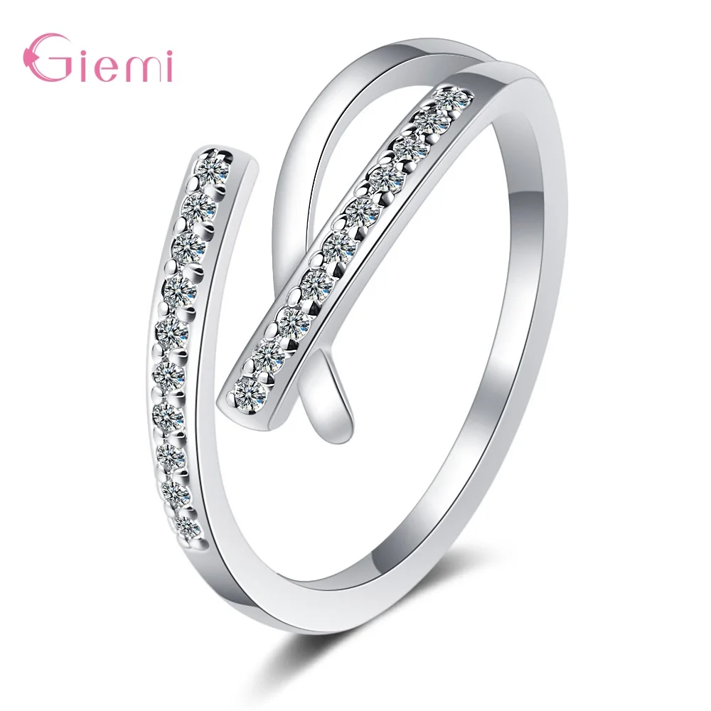 

Simple Style Genuine 925 Silver Ring Open Adjustable Finger Rings For Women Fine Wedding Finger Ring Fashion Jewelry