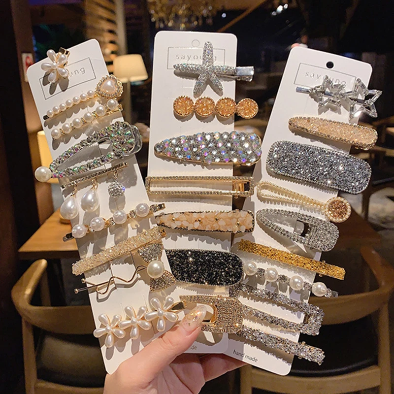 Женские заколки для волос в Корейском стиле с жемчугом FACEINS модные кристаллами