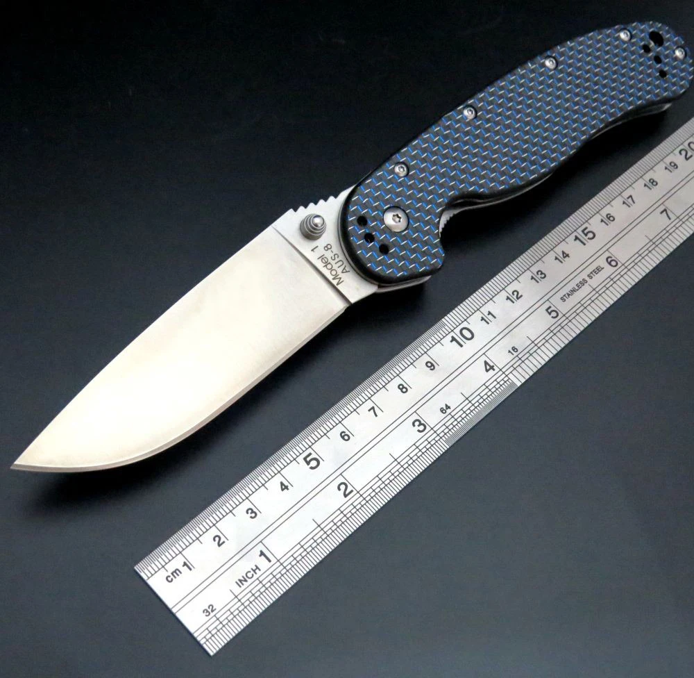Складной нож RAT Model 1 ручка из углеродного волокна для выживания кемпинга