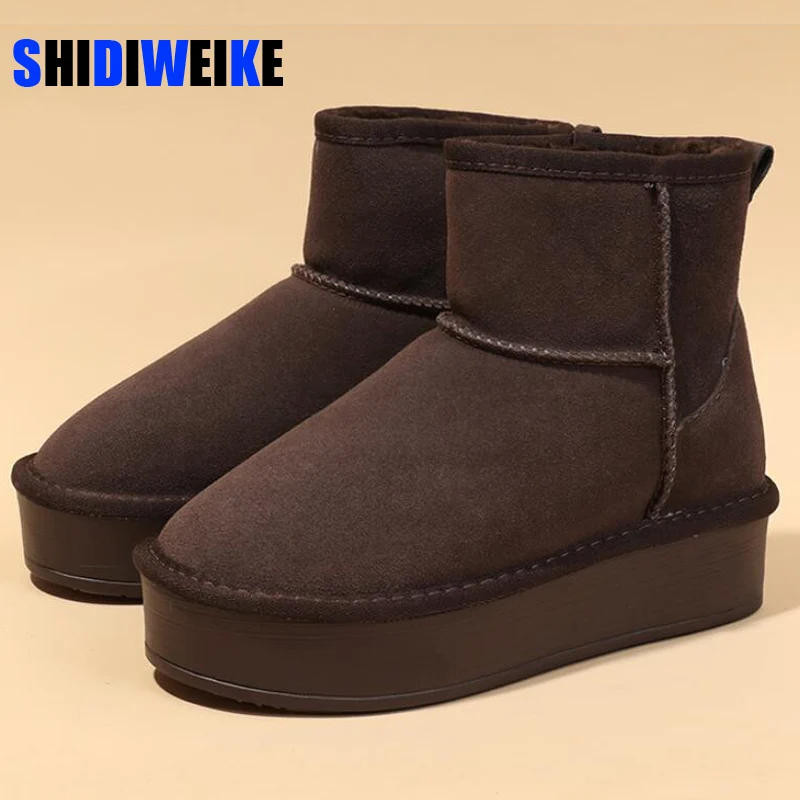 

Snow Boots Winter Furry Boot Women's Warm Snow Ankle Boots Classic Woman shoes Non-slip flat boots Botas Mujer AD742