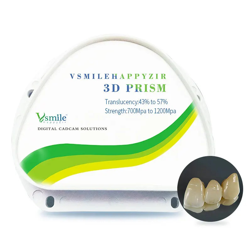 

AG 3D Prism Multilayer Zirconia Disc For 9 Layers Colors Anterior Crown 12Units Bridge With Amann Girrbach CADCAM System