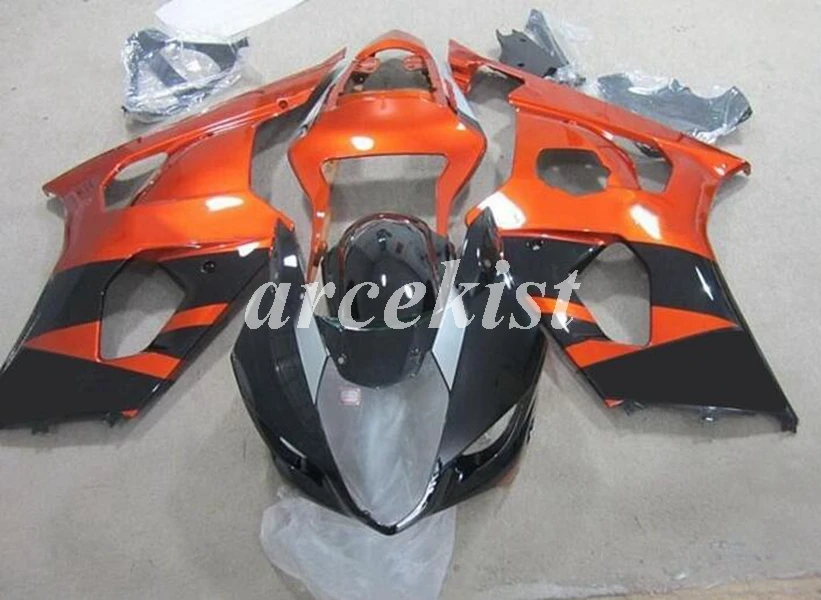 

4 Gifts New ABS Motorcycle Full Fairing kit Fit for Suzuki GSX-R1000 2003 2004 03 04 K3 GSXR1000 Bodywork set black orange nice