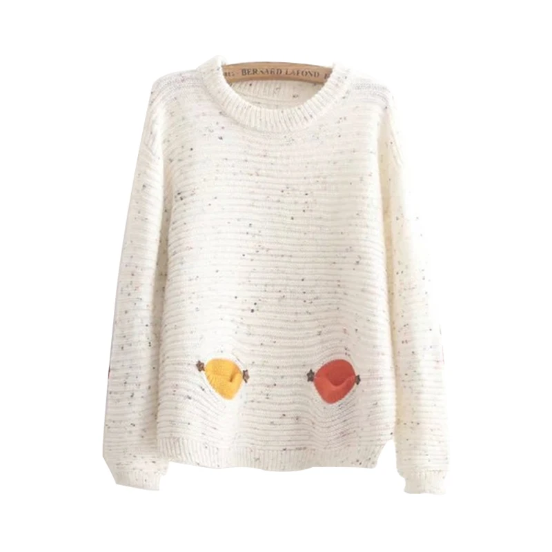 Женский модный однотонный свободный кашемировый свитер с круглым вырезом и