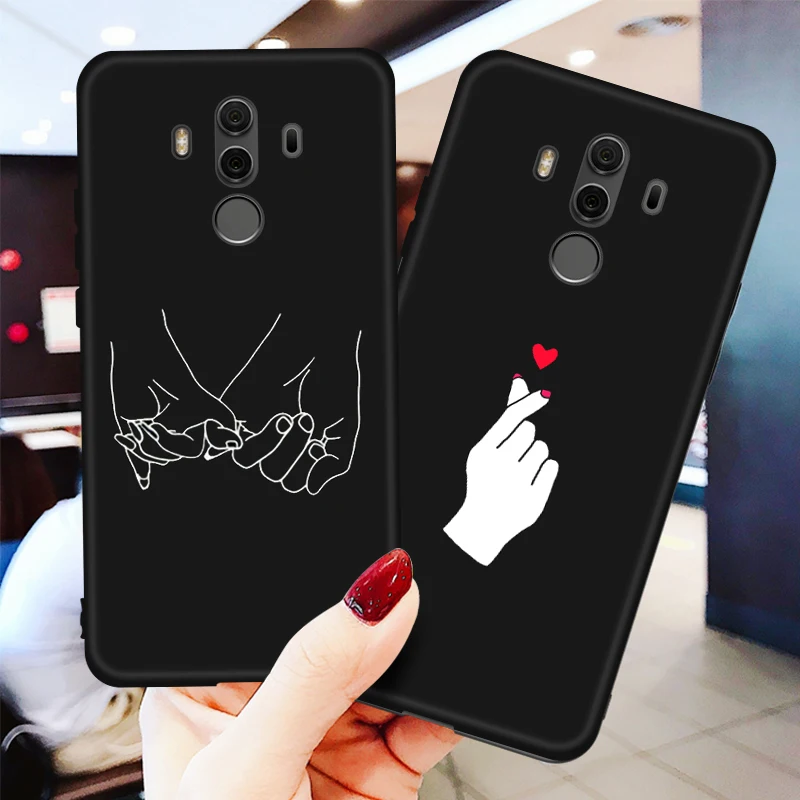 Printed Black Matte Shell For Huawei Y7 Pro 2019 Prime 2018 Soft TPU Back Cover Y9 Cute Silicone Phone Cases |