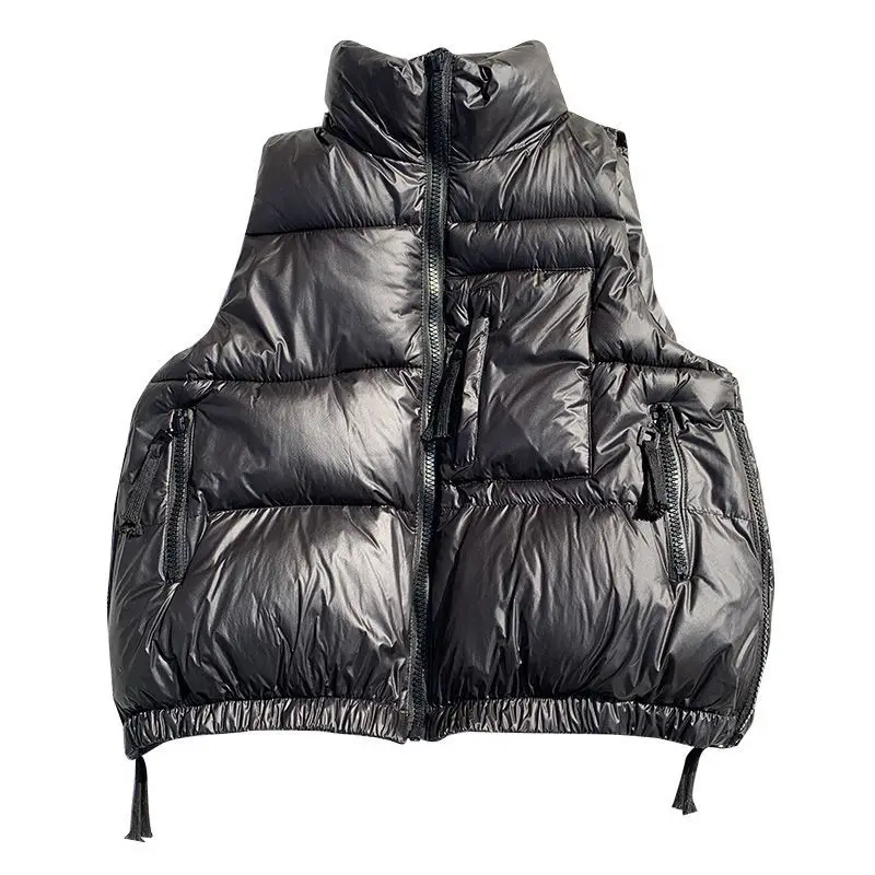 

Parkas Women Plus Size Dadded Vest Coats 2020 Winter Cotton-Padded Zipper Big Bag Splicing Turtleneck Warm Waistcoat Vests Woman