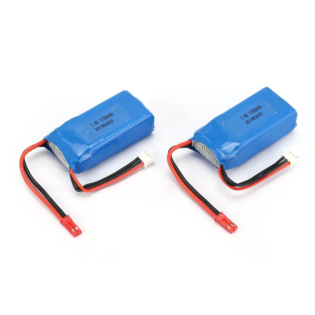 

2pcs 7.4V 1100mAh 25C 2S Lipo Battery JST Plug Rechargeable for Wltoys A949 A959 A969 A979 RC Car Airplane Drone RC Accessories