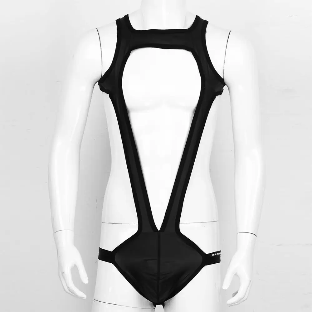 Комбинезон мужской Jockstrap пикантное нижнее белье для борьбы трико Блестящий