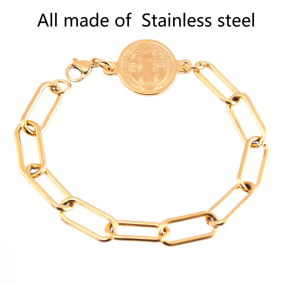 Женские браслеты с длинной цепочкой серебристые и золотистые из нержавеющей