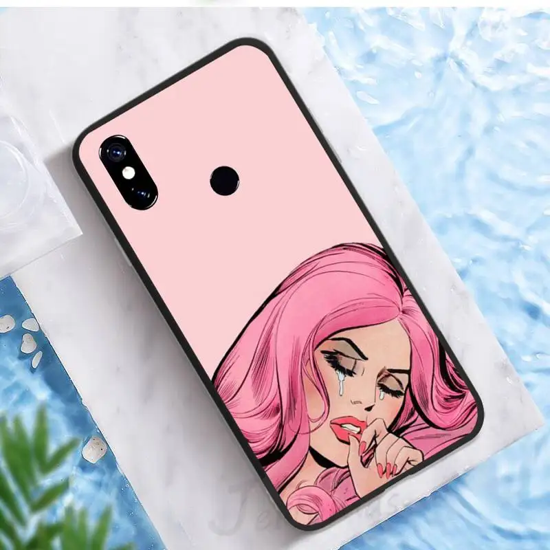 

Crying Comic Girl Painting Pop Art Phone Case For Xiaomi Redmi note 7 8 9 pro 8T 9A 9S Mi Note 10 Lite pro