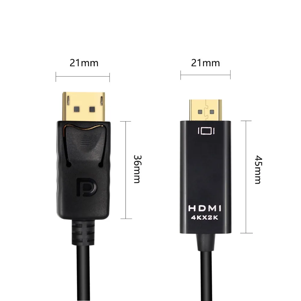 1,8 м Кабель DP-HDMI 1080P папа-папа DisplayPort к HDMI аудио кабель-адаптер Шнур для ПК HDTV проектор ноутбук 4K