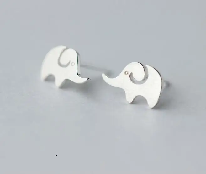 925 Real. Sterling Silver Cute Elephant Lover Themed 925-sterling-silver-Jewelry Stud Earrings | Украшения и аксессуары
