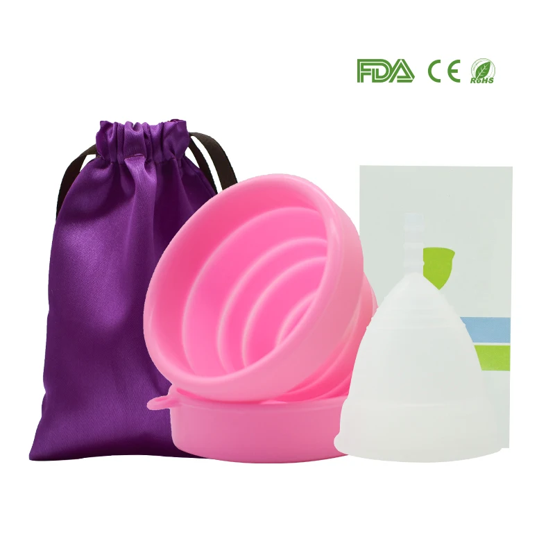 Многоцветный 1pcs Menstrual Cup and 1pcs Sterilizer Cup Sterilizing Collapsible Cups to Clean Copa Menstrual Recyclable Foldable Cup - Цвет: Многоцветный