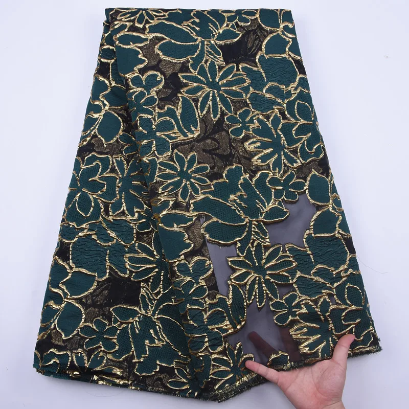 Африканская зеленая кружевная ткань красивая молочная шелковая Кружевная Ткань