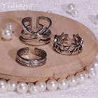 Купи 1 получи 2 3 шт.компл. Европейский смешанный Змеиный цветок Гравировка сердце дуга Кольцо женское творческое универсальное ювелирное изделие оптом