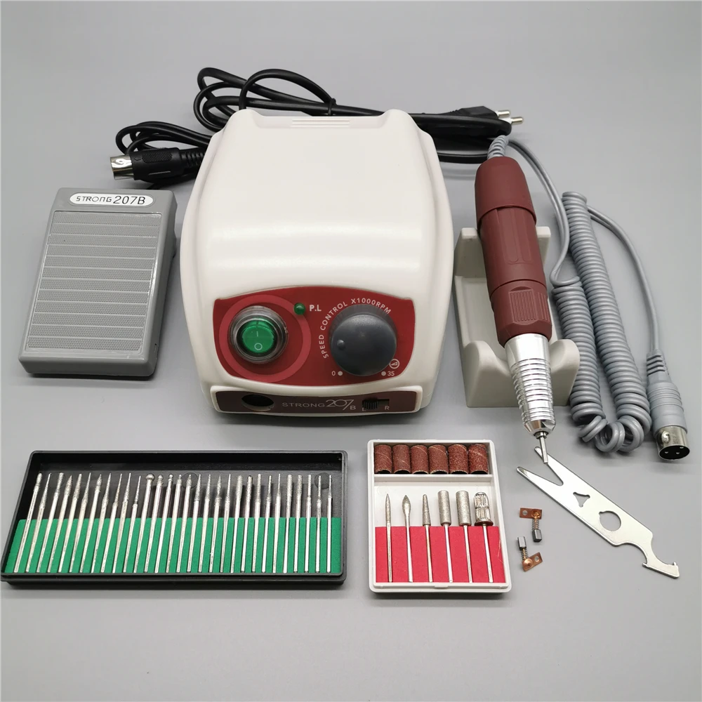 1Set H20N Equipment 35000 об/мин сильный 210 120 микромотор наконечник сильный 207B блок управления электрический сверлильный станок для ногтей маникюрный набор оборудование для дизайна ногтей - Цвет: 1Set H20N Equipment