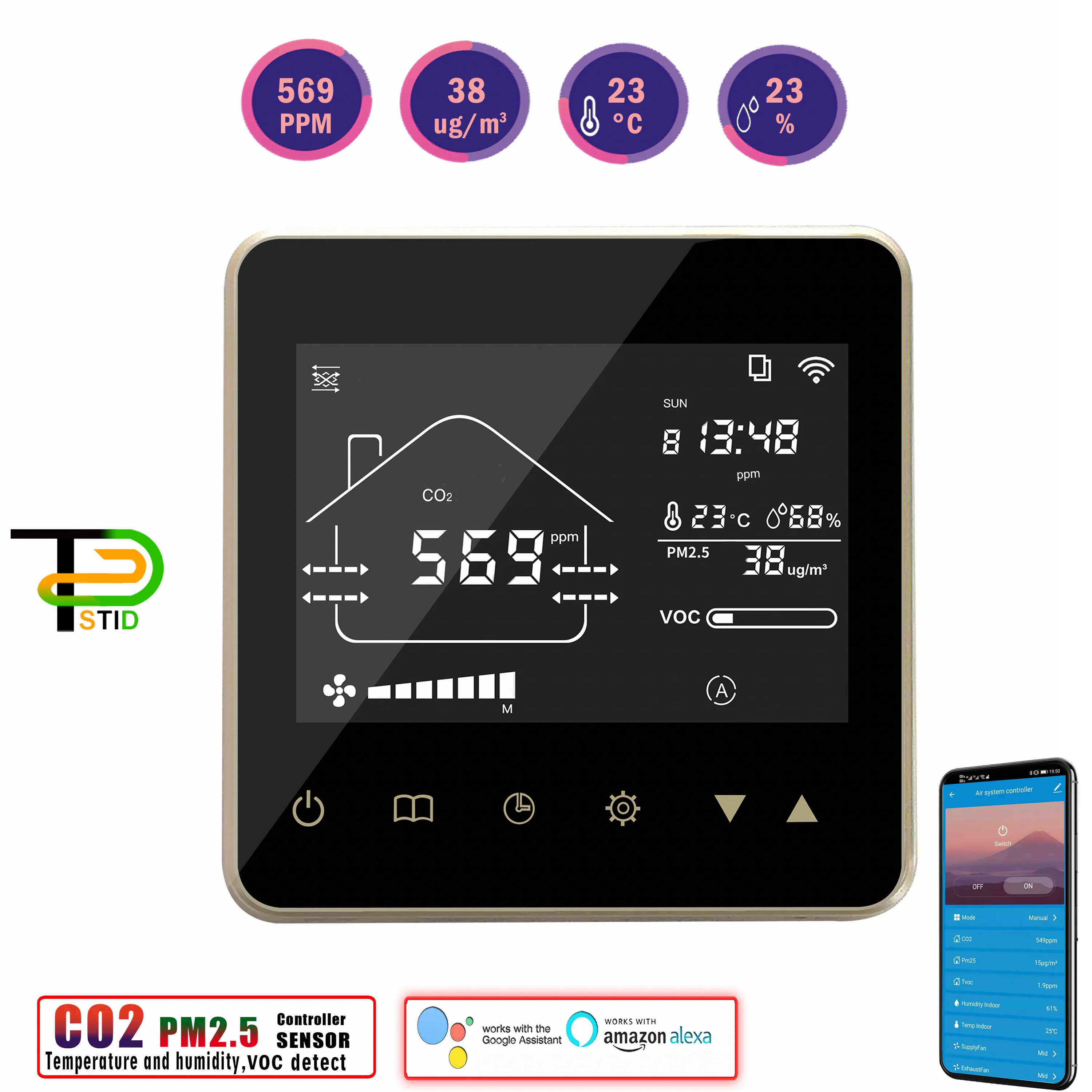 Wi-Fi CO2 PM2.5 датчик температуры и влажности VOC газоанализатор для контроллера