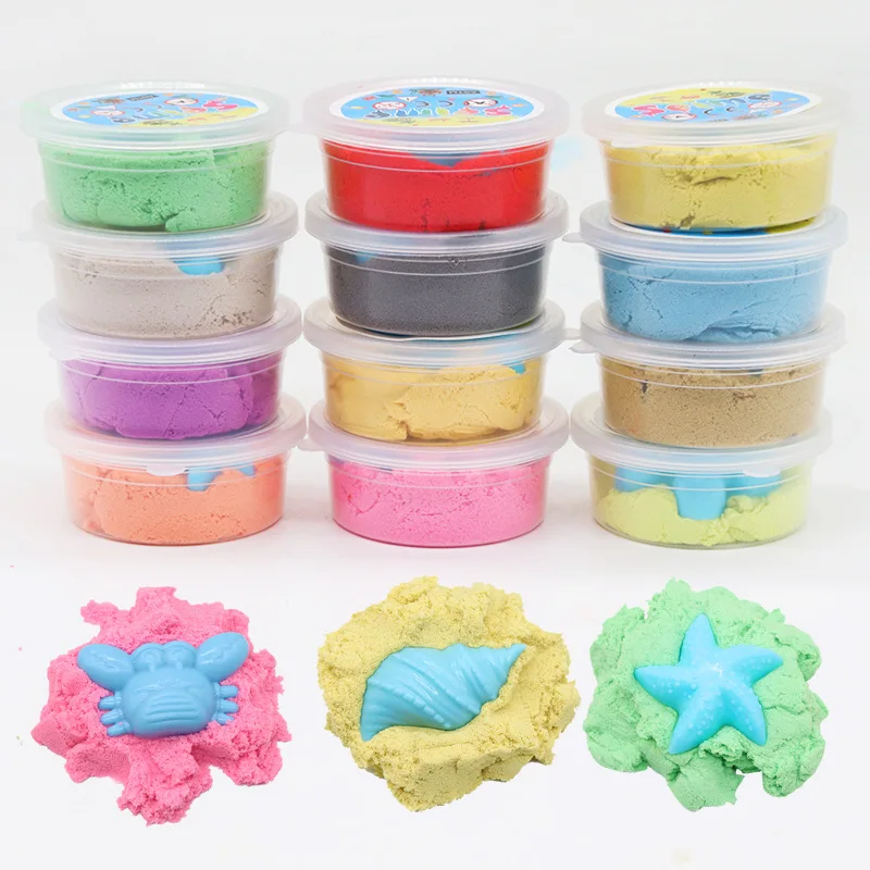 

12Colors Children DIY Cotton Sand Upgrade Barrel Packaging Educational Toys Magic Space Sand Jeux Enfant Montesori Toddler