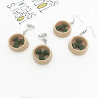 personalized fun hand made earrings simulation chinese traditional mid autumn festival food steamed dumplings shap