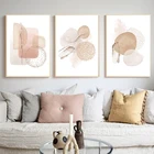 Современный абстрактный домашний декор бежево-розовый геометрический холст настенный художественный плакат и печать настенные картины для гостиной