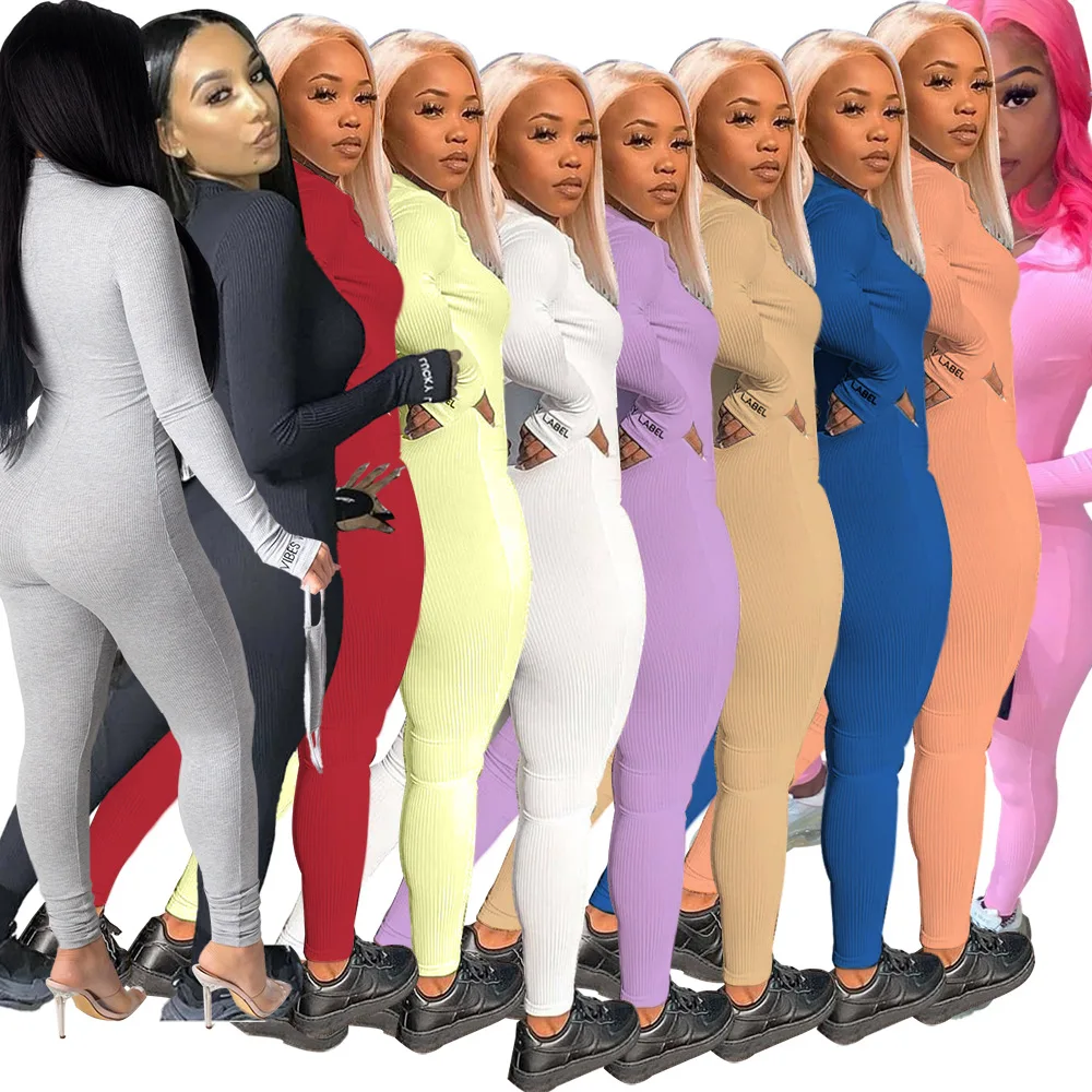 Women's Pit Strip Embroidered Letter Elastic Threaded Jumpsuit Plus Size Rompers Body Suits One Piece Outfit Women Club Outfits