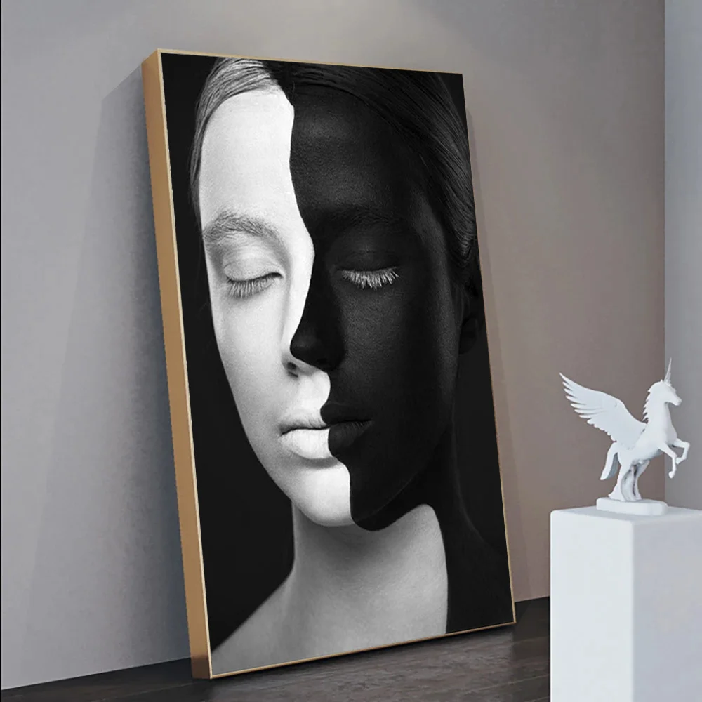 

Nordic Black and White Woman Face Canvas Posters And Prints Abstract Art Paintings On the Wall Art Pictures for Home Decor