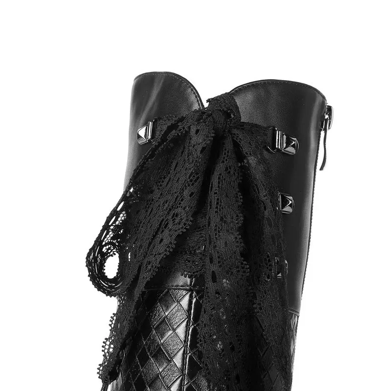 Женские сапоги до колена из натуральной кожи с острым носком | Обувь