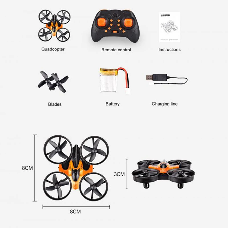 Мини-Дрон 2 4G 4CH 6-осевой Скорость 3D флип Безголовый режим RC дроны игрушка подарок