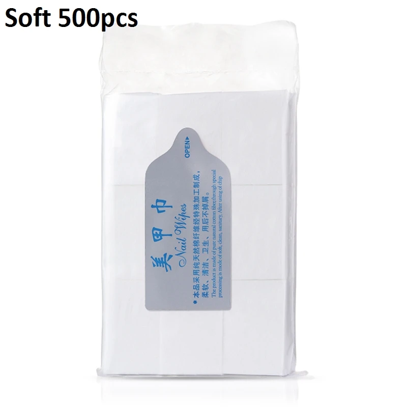 500PCS 1800 шт для удаления ногтей, хлопковые салфетки, наконечники для ногтей, средство для снятия УФ гель-лака, очиститель бумажных подушечек, инструменты для чистки ногтей и маникюра - Цвет: 500PCS