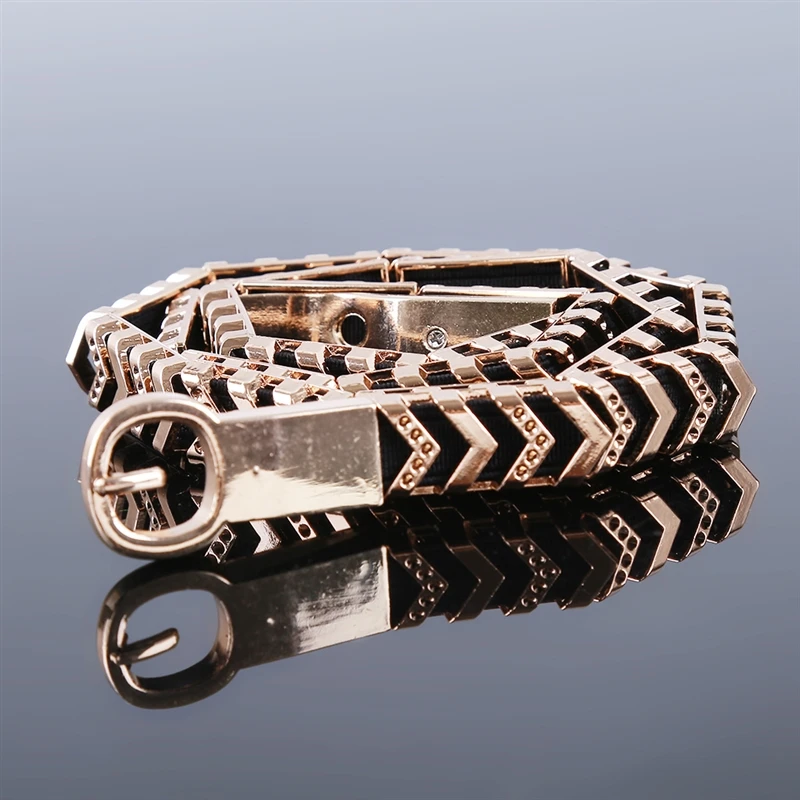 

Fashion Elegant Elastic Women Belts Women Thin Skinny Chain Ladies Dress Waist Belts Alloy Buckle Gold Female Belts