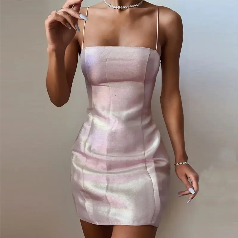Однотонное мини сексуальное платье-футляр летнее Сексуальное женское платье с