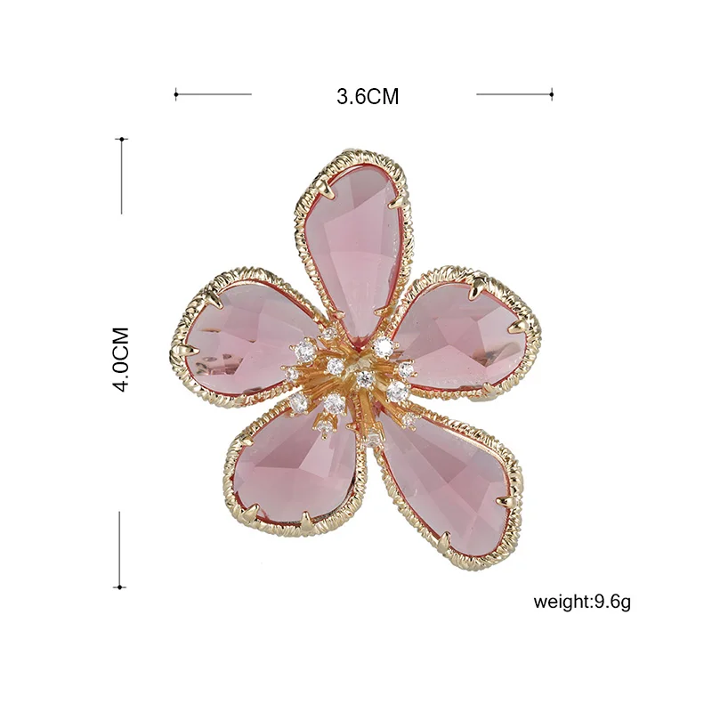 Funmor роскошный медный цветок брошь кубический циркон корсаж для женщин девочек