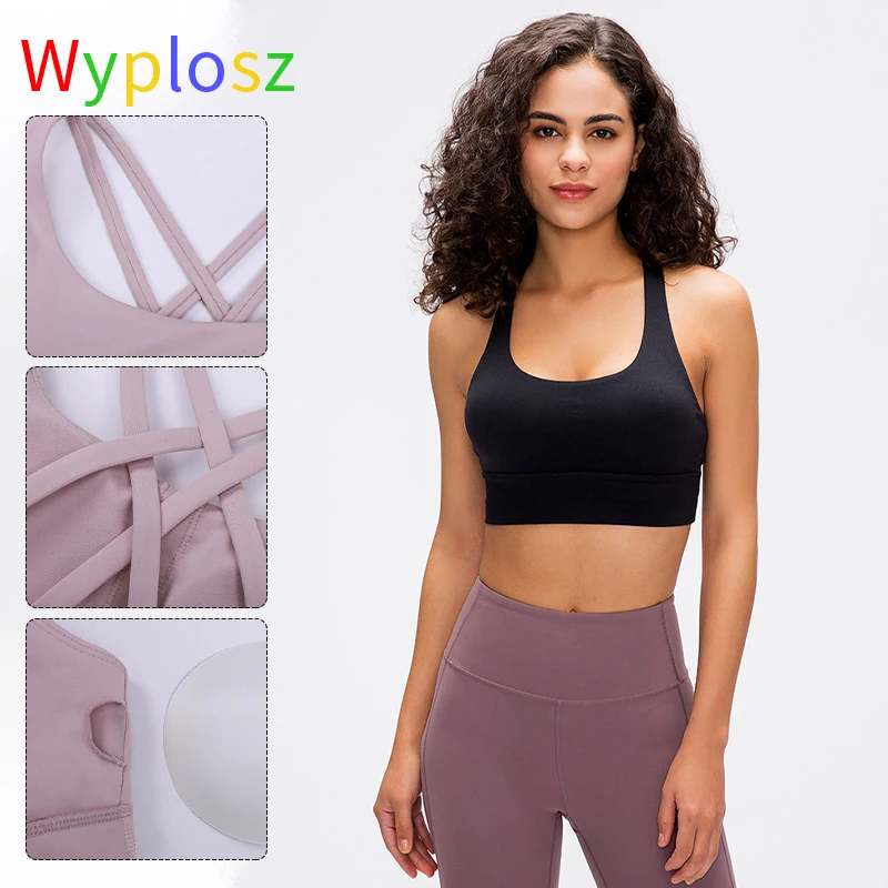 

Спортивный бюстгальтер Wyplosz, Женский бесшовный топ для фитнеса, йоги, большой размер, кроп-топ для бега, тренажерного зала, пуш-ап, Bh, сборные ...