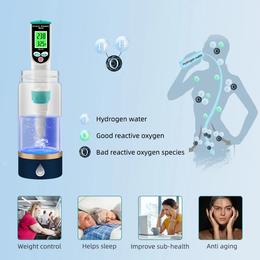 Анализатор Растворенного водорода 2 в 1 цифровой ЖК-дисплей тестер качества воды