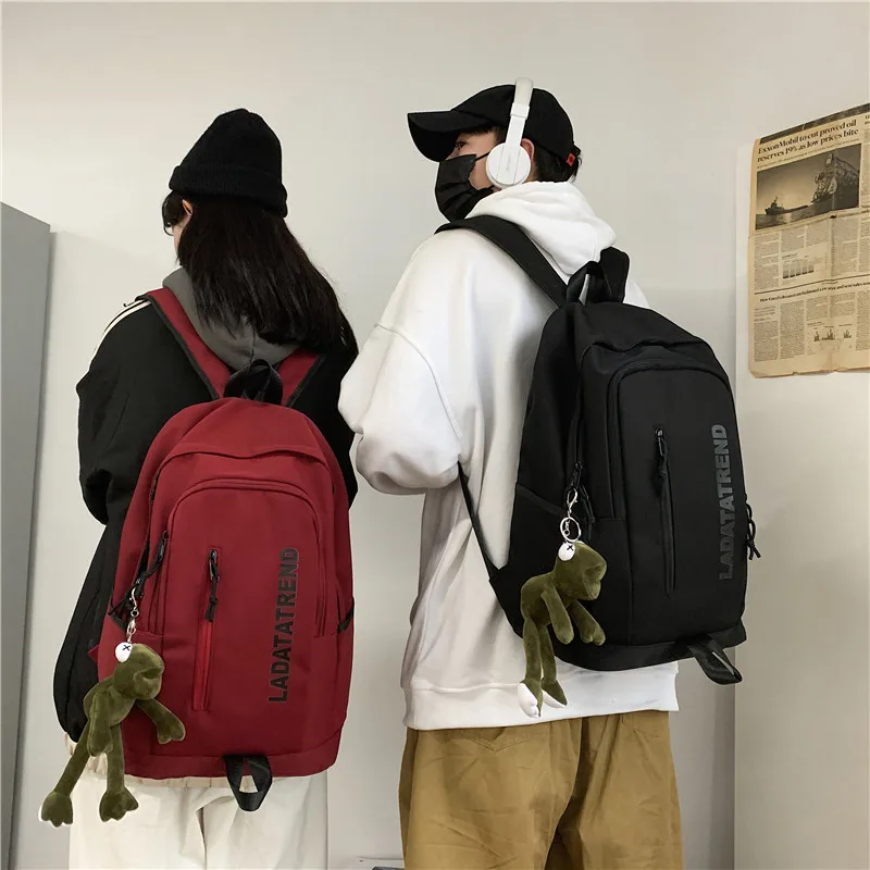 

Рюкзак ZKMODE для девочек большой вместимости, нейлоновые черные сумки для старших классов с надписью для мальчиков, подростков, студентов кол...