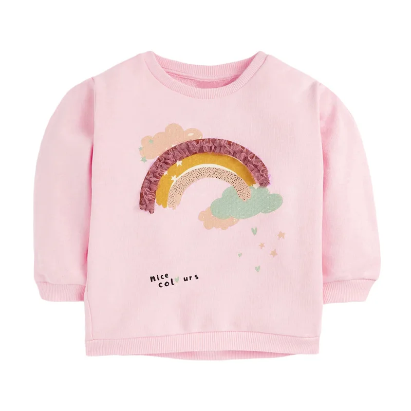 Купить Baby Girl Clothes Toddler 2021 New Autumn Cotton Rainbow Cloud ...