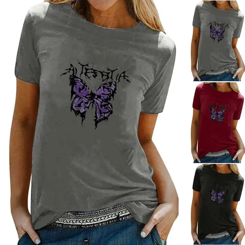 

Женская футболка с коротким рукавом и круглым вырезом