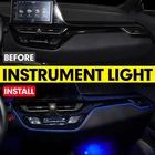 Приборная панель, декоративная атмосферная лампа для Toyota CHR 2020 2019, внутренняя светодиодная синяя рамка для приборной панели, лампа для Toyota C-HR 2017 2018