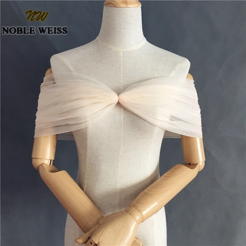

Women Wedding Bolero Jacket Bridal Wrap Tulle Illusion Off The Shoulder Bridal Capes Bride Accessories