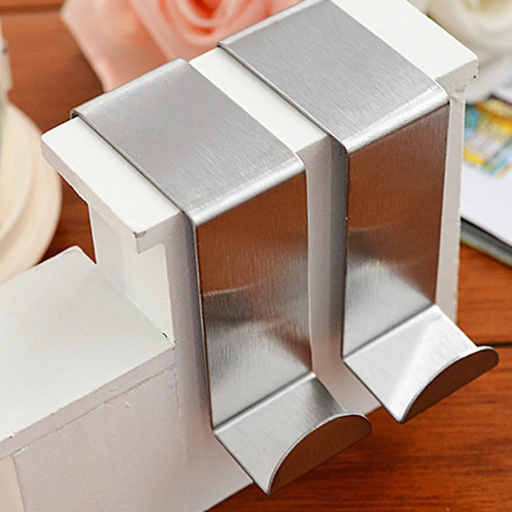 

high quality delicate and elegant environmental protection 2PC Door Hook Stainless Kitchen Cabinet Clothes Hanger