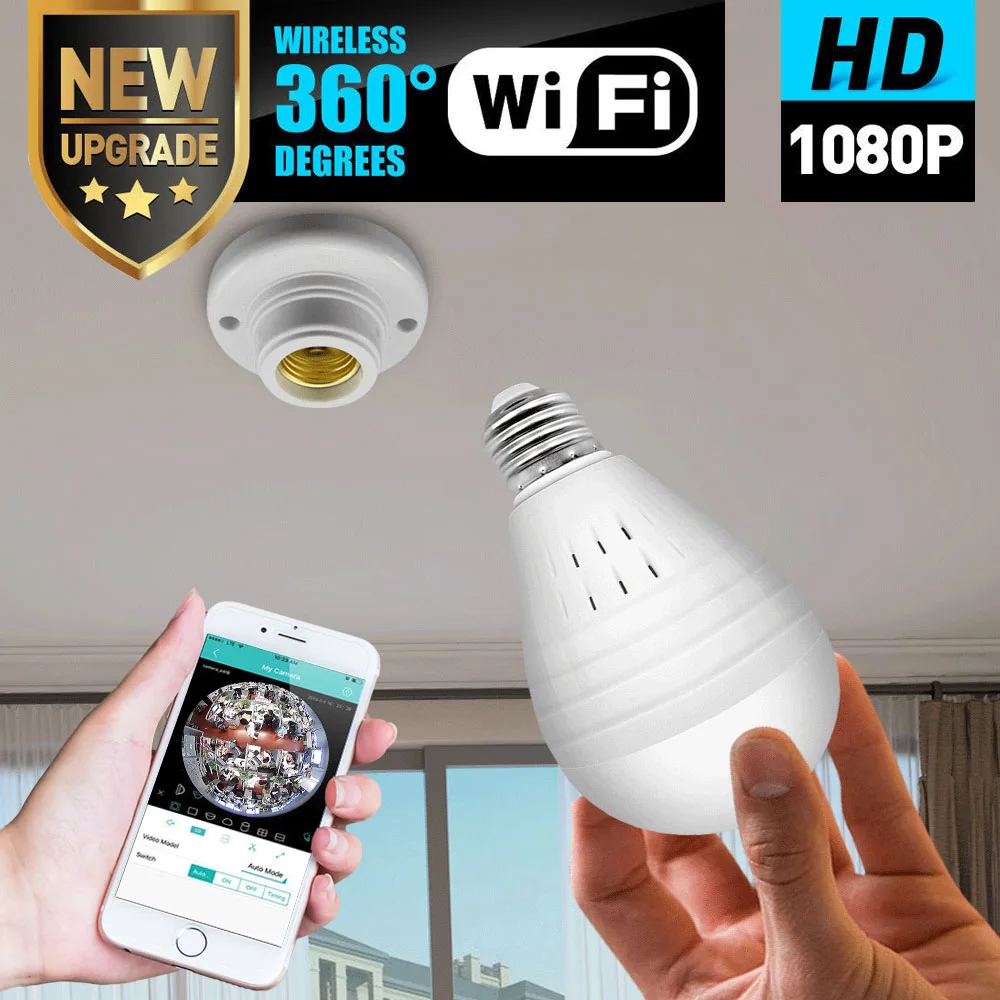 IP Камера Wi Fi 960P панорамная камера видеонаблюдения рыбий глаз Беспроводной