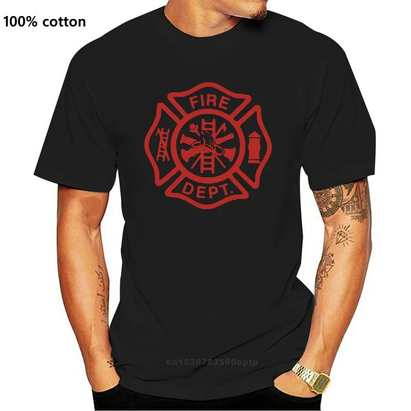 

New FIREFIGHTER FIRE DEPARTMENT TSHIRT T-SHIRT SHIRT GRAPHIC TEE 100% 2021 Fashion Solid Color Men T Shirt Sleeveless Tees