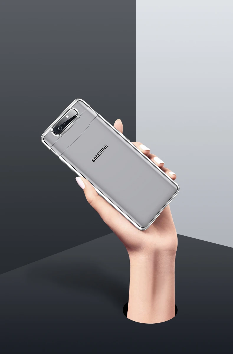 Чехол для samsung Galaxy A80, прозрачный скользящий чехол, роскошный полный защитный противоударный чехол для samsung A80, чехол
