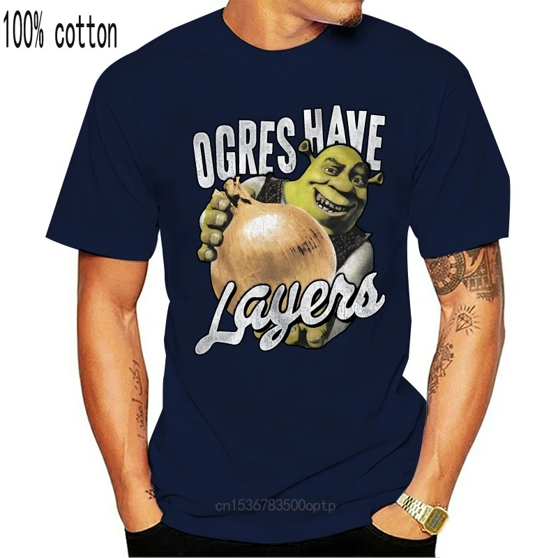 New Shrek Layers Navy Heather Adult T-Shirt