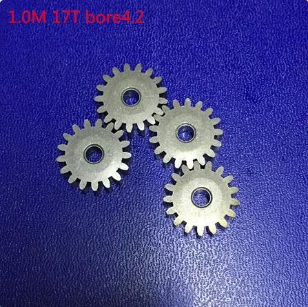 10 шт. железная мини-передача 1,0 Модулус 17 зубьев МОТОР Аксессуары Металлическая Шестерня внутренний диаметр 4,2 мм